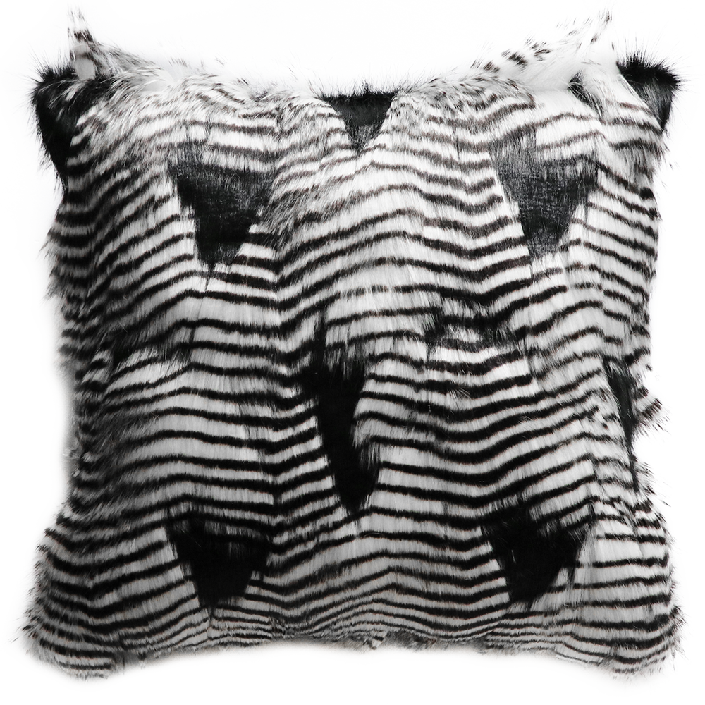 SILVER PHEASANT FAUX FUR CUSHIONS