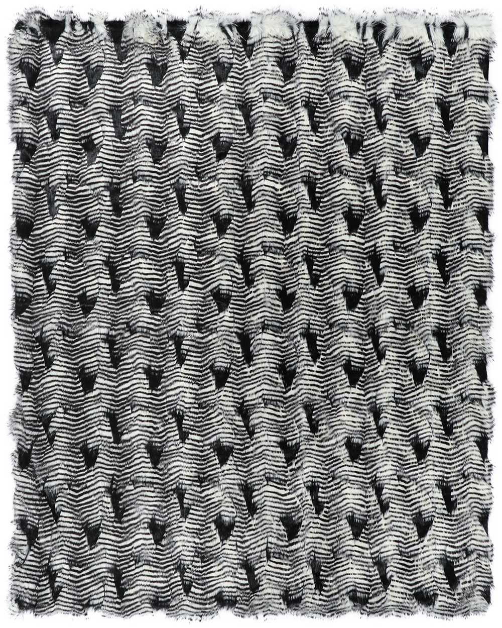 SILVER PHEASANT FAUX FUR THROW