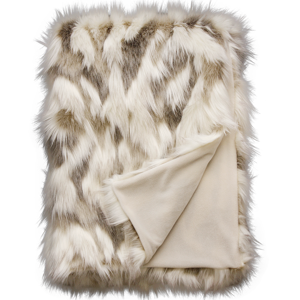 SNOWSHOE HARE FAUX FUR THROW