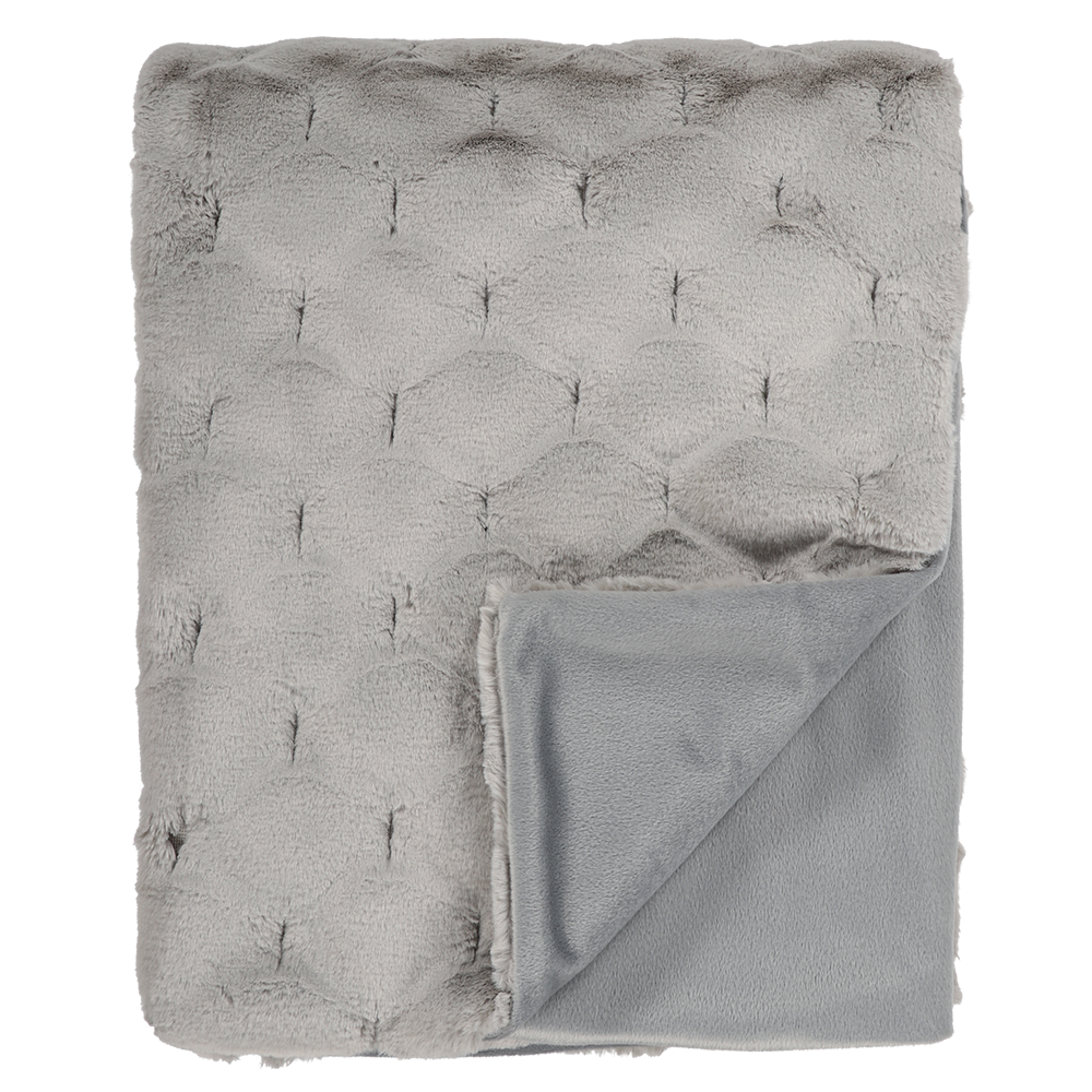 VALENTINA GREY FAUX FUR THROW