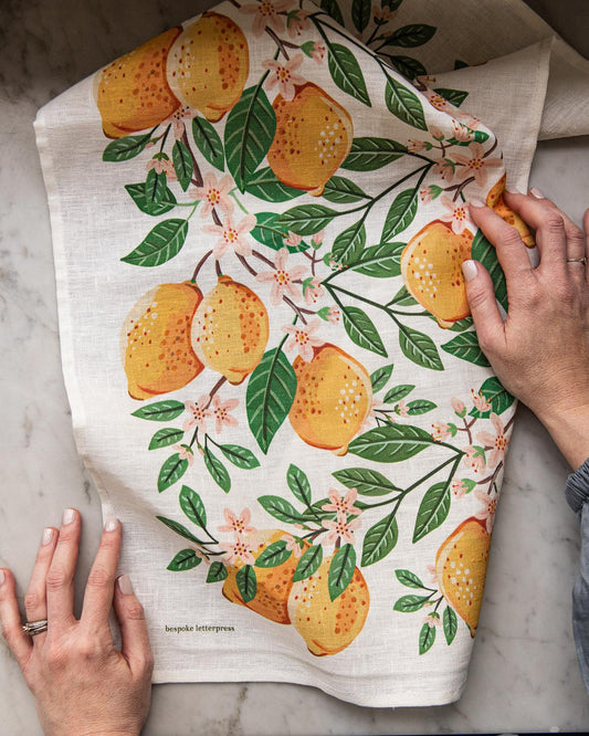 LIMITED EDITION: LEMONS LINEN TEATOWEL