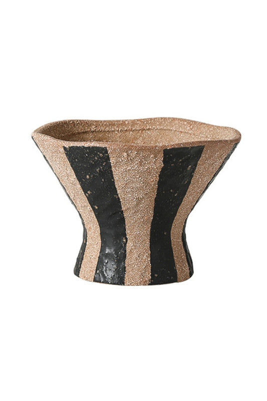 ADORNO COMPOTE W/BLACK STRIPE - LARGE