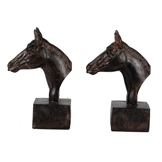 SCULPTURAL HORSE BOOKENDS