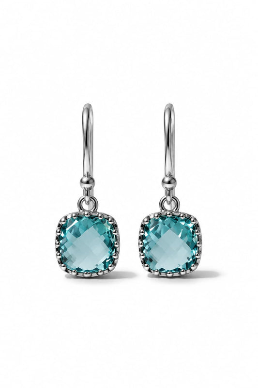 AMRAPALI EARRINGS - AQUAMARINE / SILVER