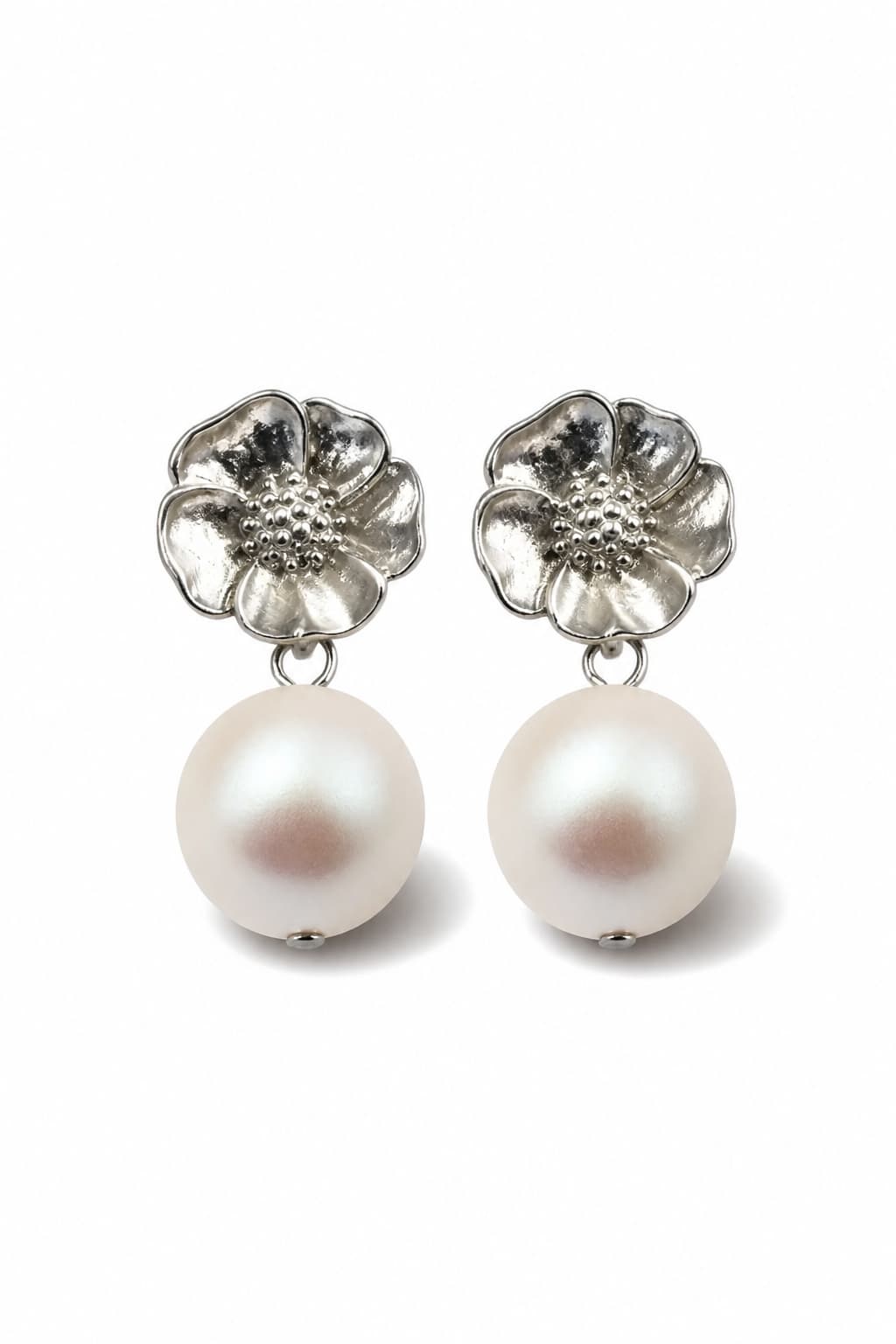 ANEMONE & PEARL STUD EARRINGS