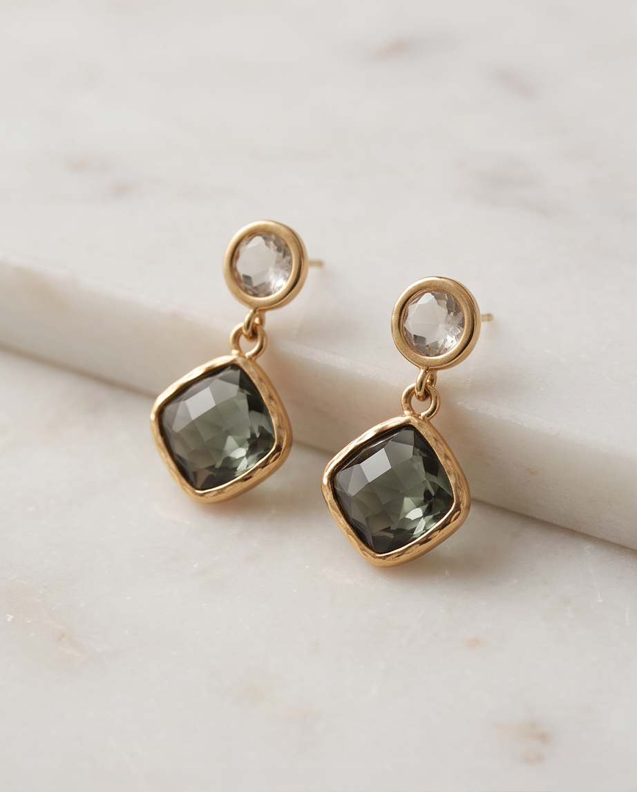 AURELIA STUD EARRINGS - SLATE