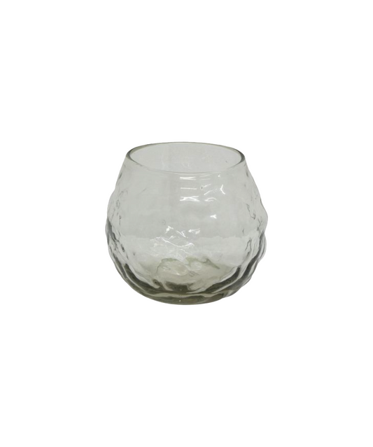 DAPPLED CLEAR GLASS BOWL VASE