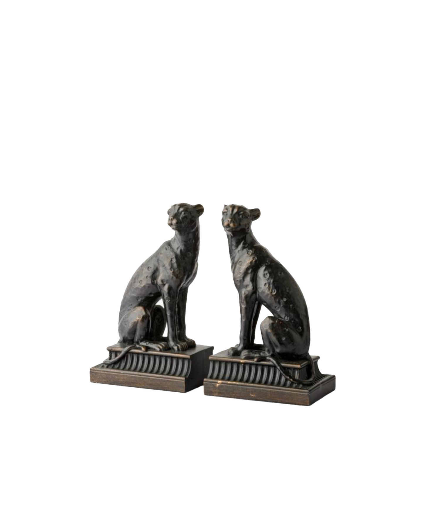 CHEETAH BRONZED FINISH BOOKENDS