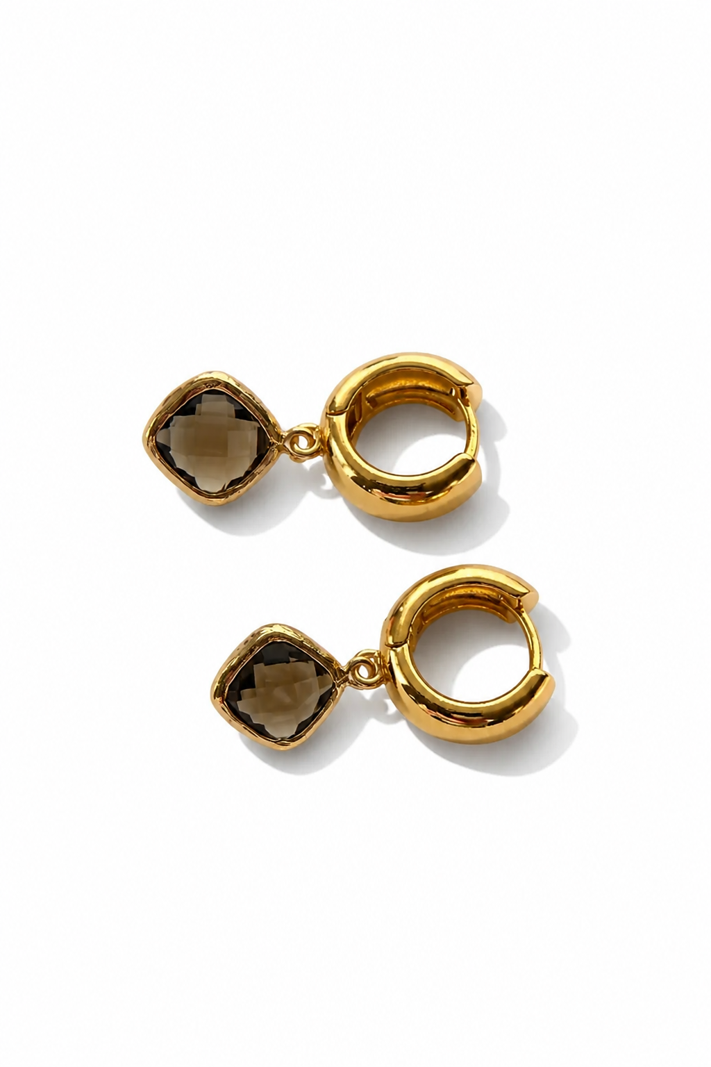 SERAPHINA HUGGIE EARRINGS - COCOA