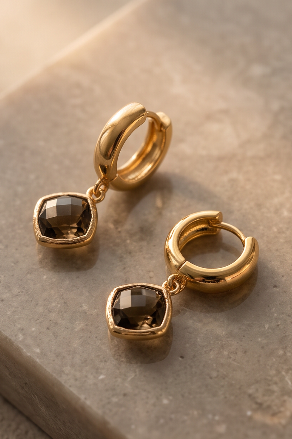 SERAPHINA HUGGIE EARRINGS - COCOA