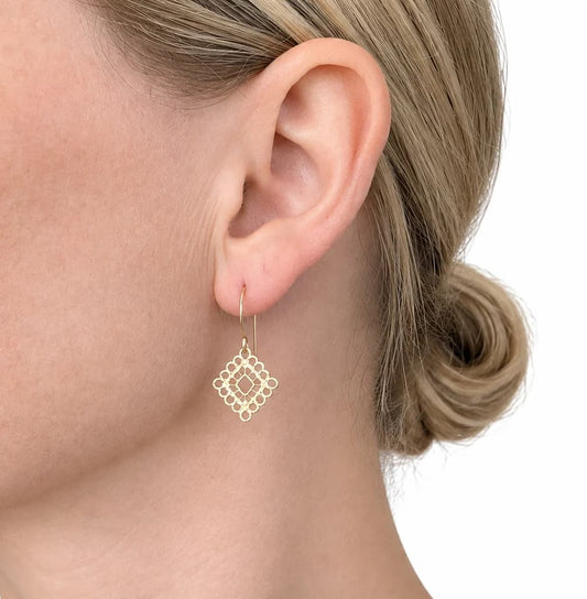 DIAMOND LACE EARRINGS - GOLD