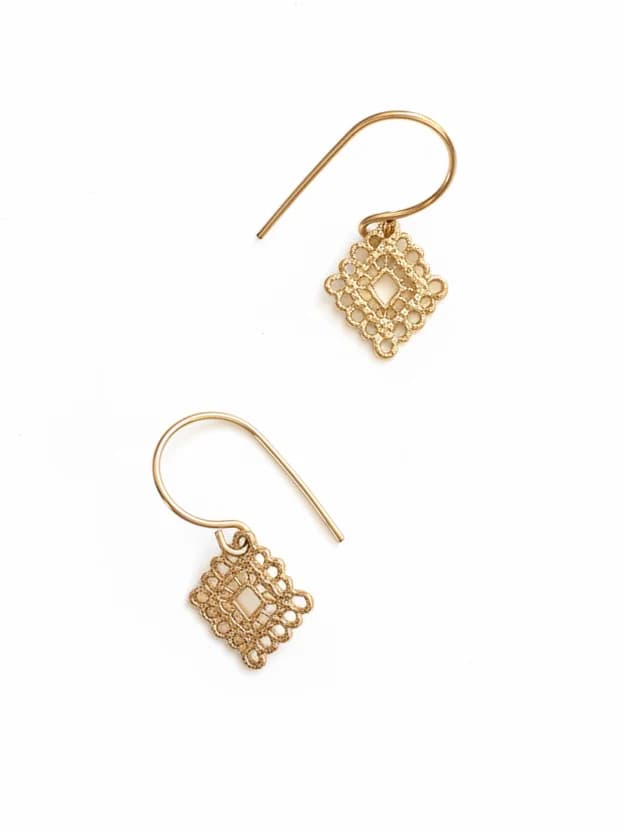 DIAMOND LACE EARRINGS - GOLD