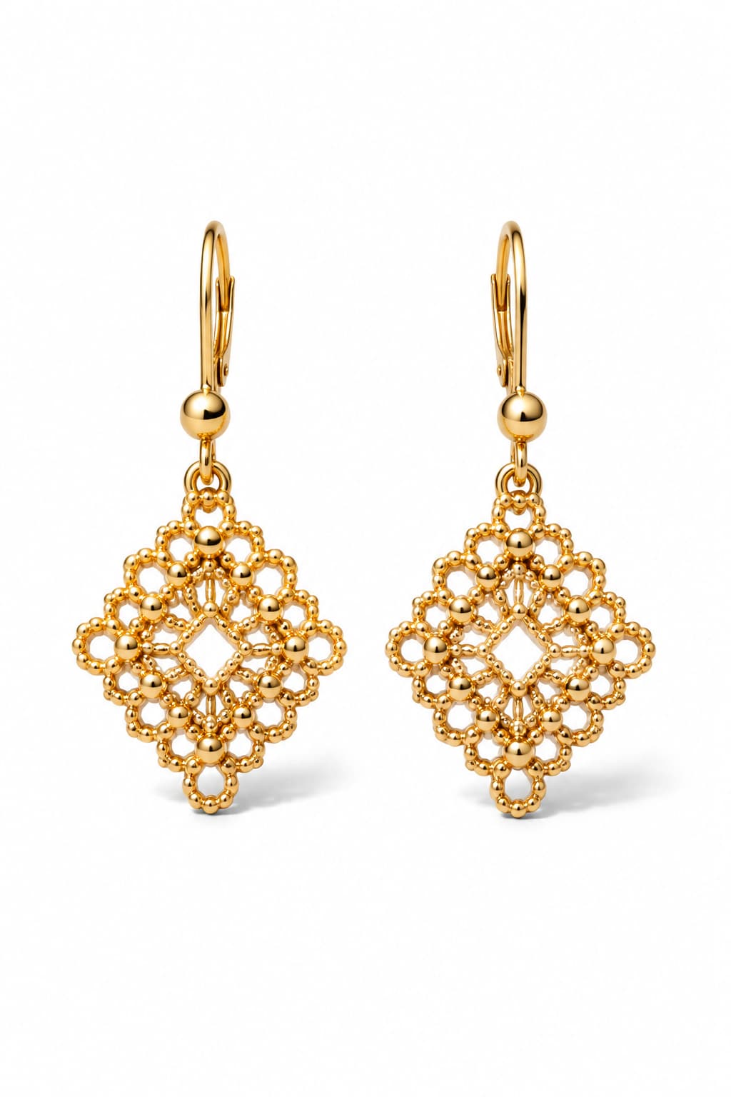 DIAMOND LACE EARRINGS - GOLD