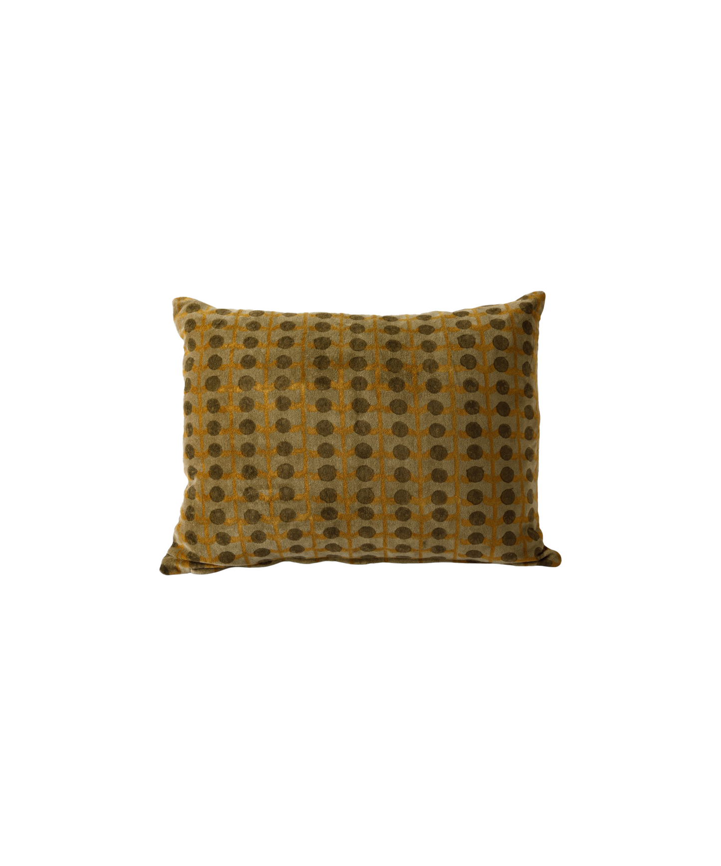 DOTS HANDBLOCK VELVET CUSHION