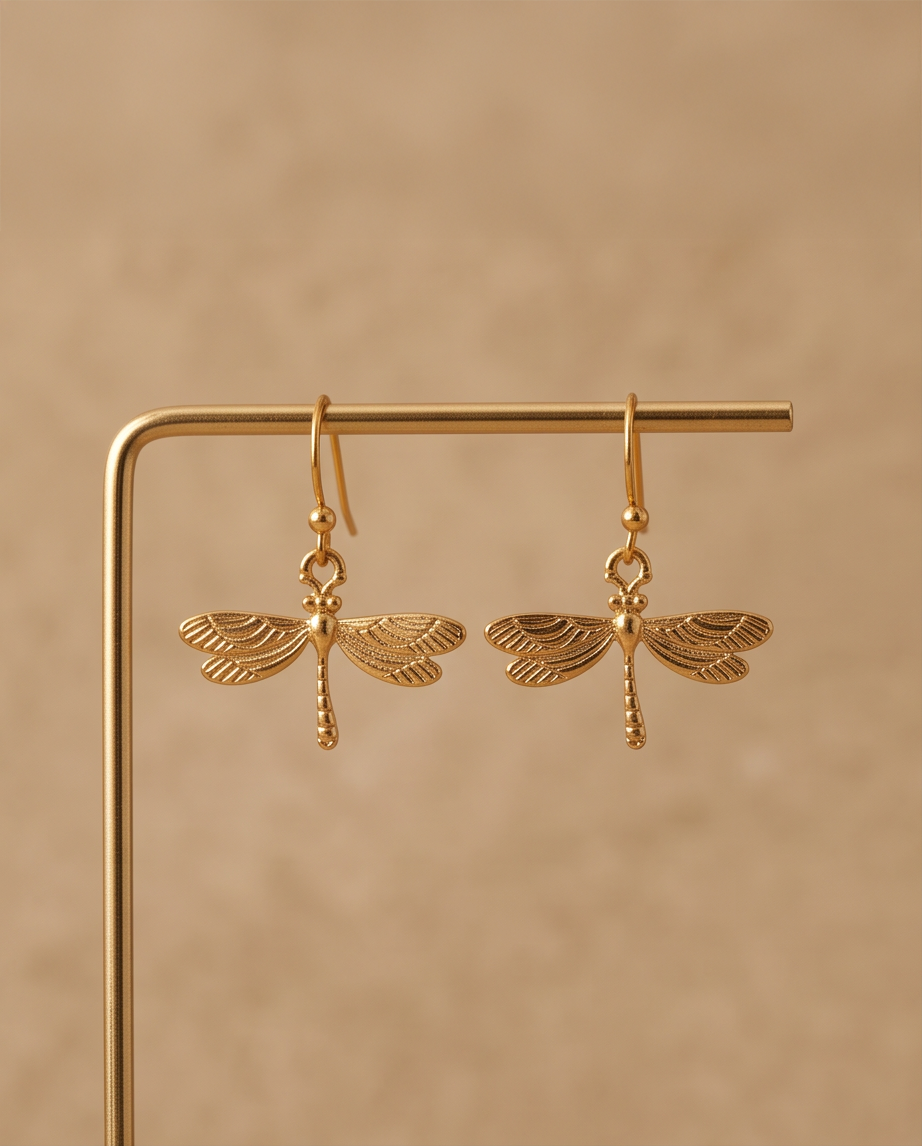 ENCHANTED DRAGONFLY EARRINGS - GOLD