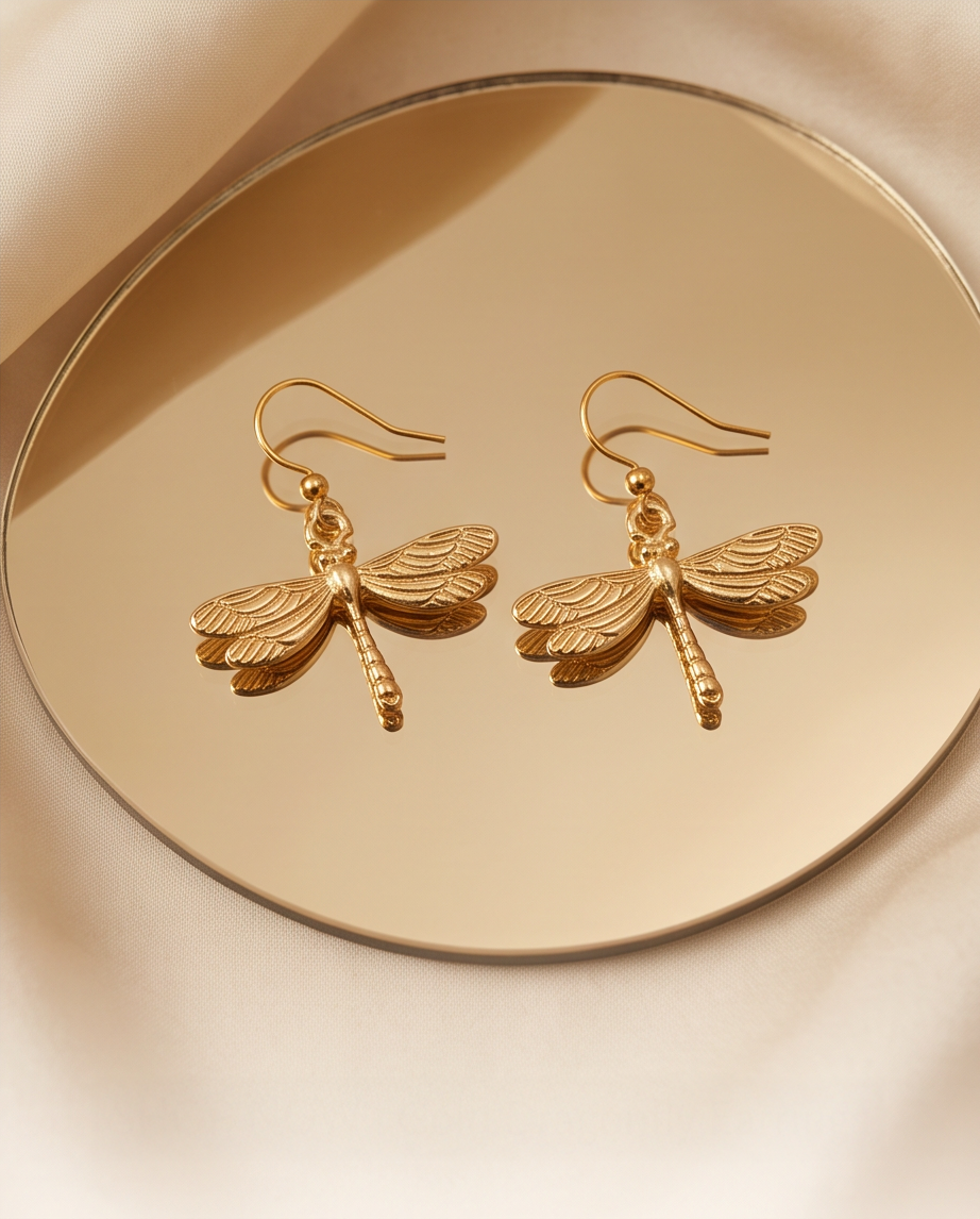 ENCHANTED DRAGONFLY EARRINGS - GOLD