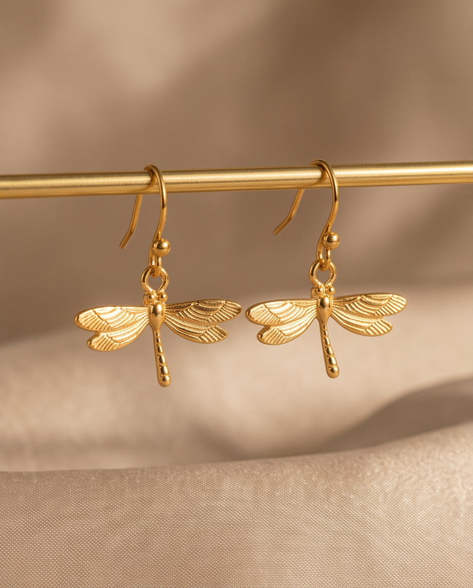 ENCHANTED DRAGONFLY EARRINGS - GOLD