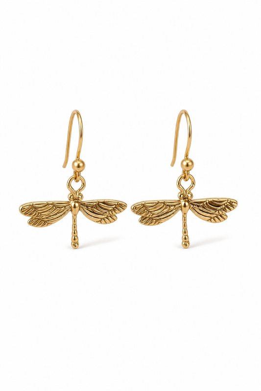 ENCHANTED DRAGONFLY EARRINGS - GOLD