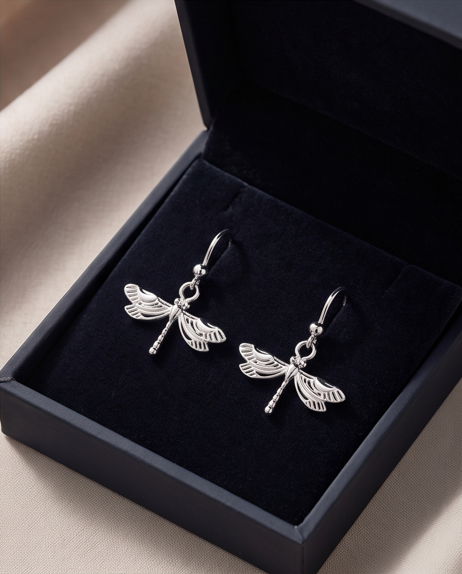 ENCHANTED DRAGONFLY EARRINGS - SILVER