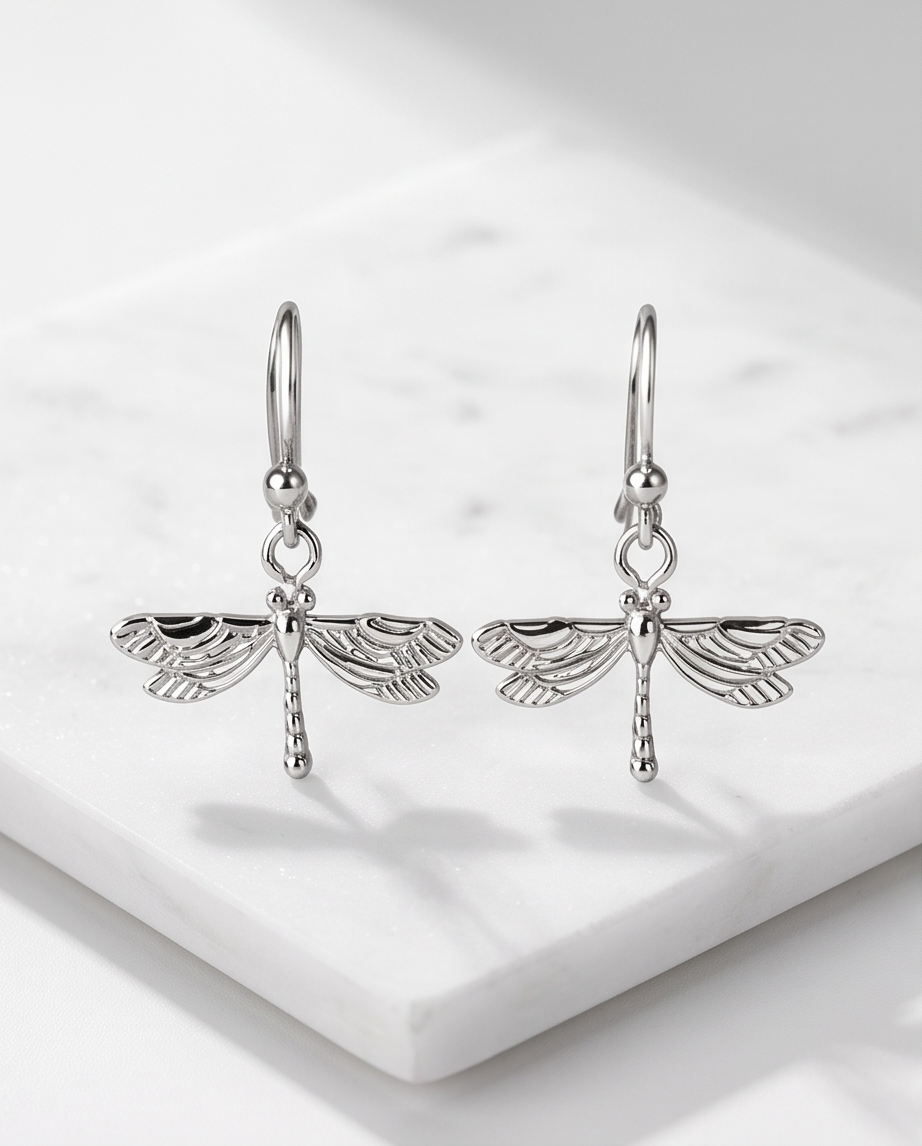 ENCHANTED DRAGONFLY EARRINGS - SILVER
