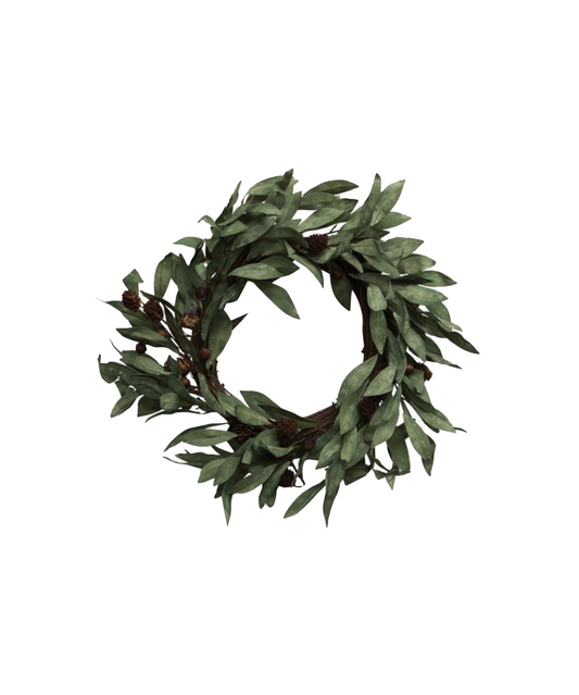EUCALYPTUS & BROWN WOOD BERRY WREATH - SMALL