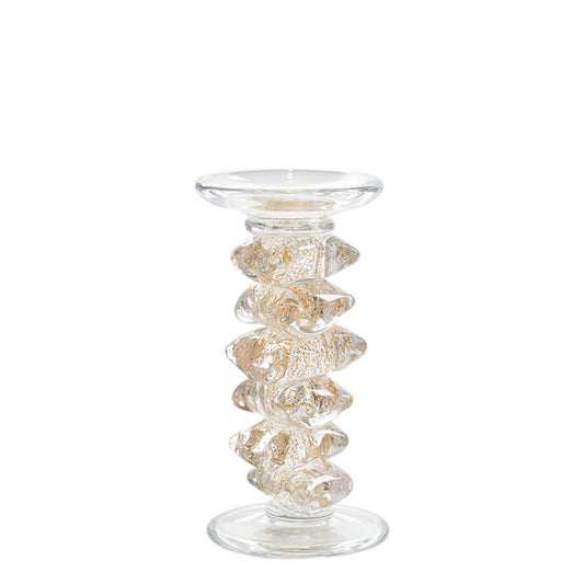 GOLDEN GLASS CANDLE STICK - SMALL