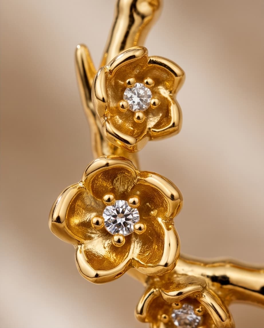 FLEUR DE LUNE STUD EARRINGS - GOLD