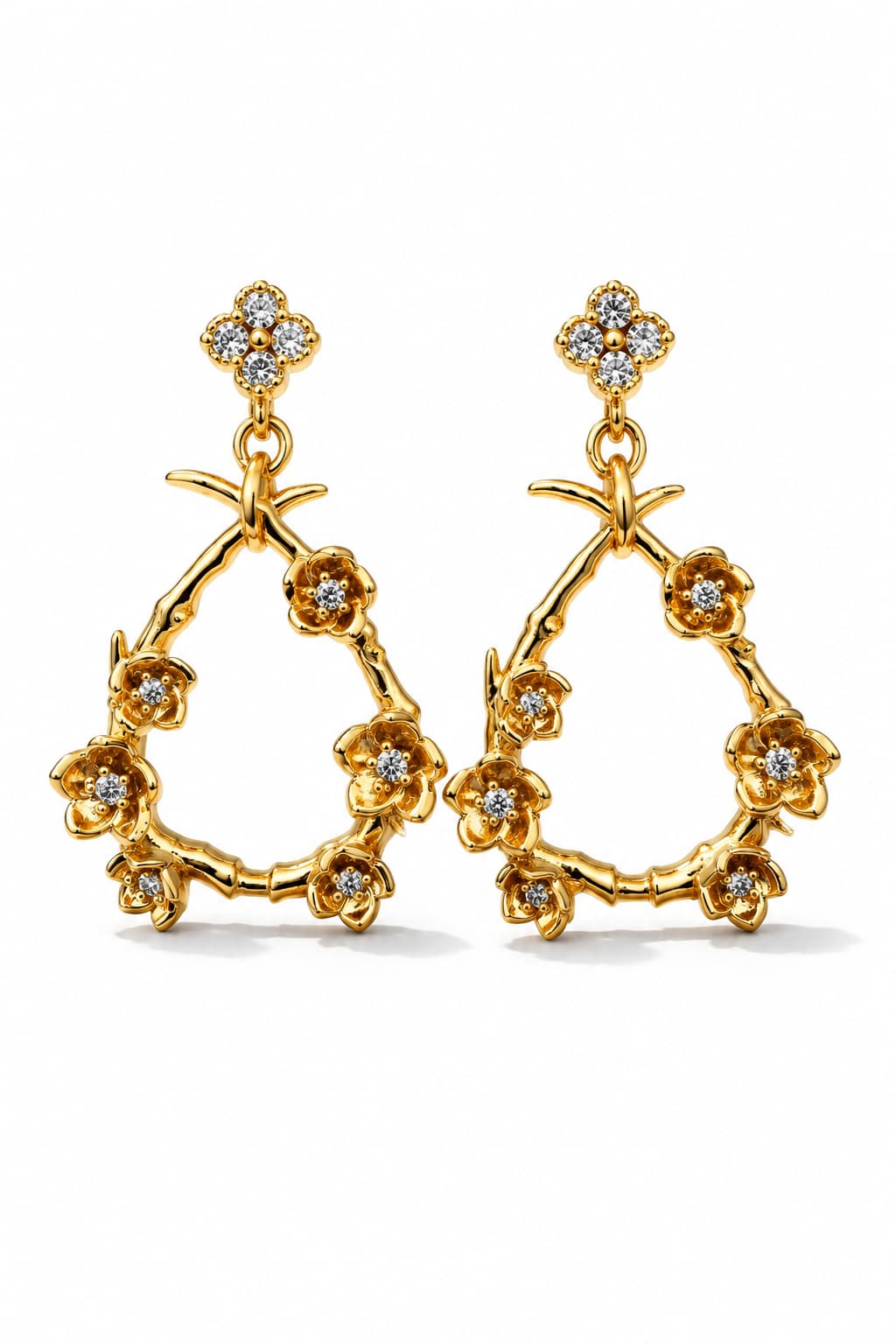 FLEUR DE LUNE STUD EARRINGS - GOLD