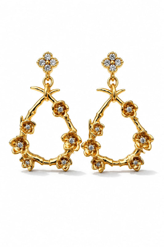 FLEUR DE LUNE STUD EARRINGS - GOLD