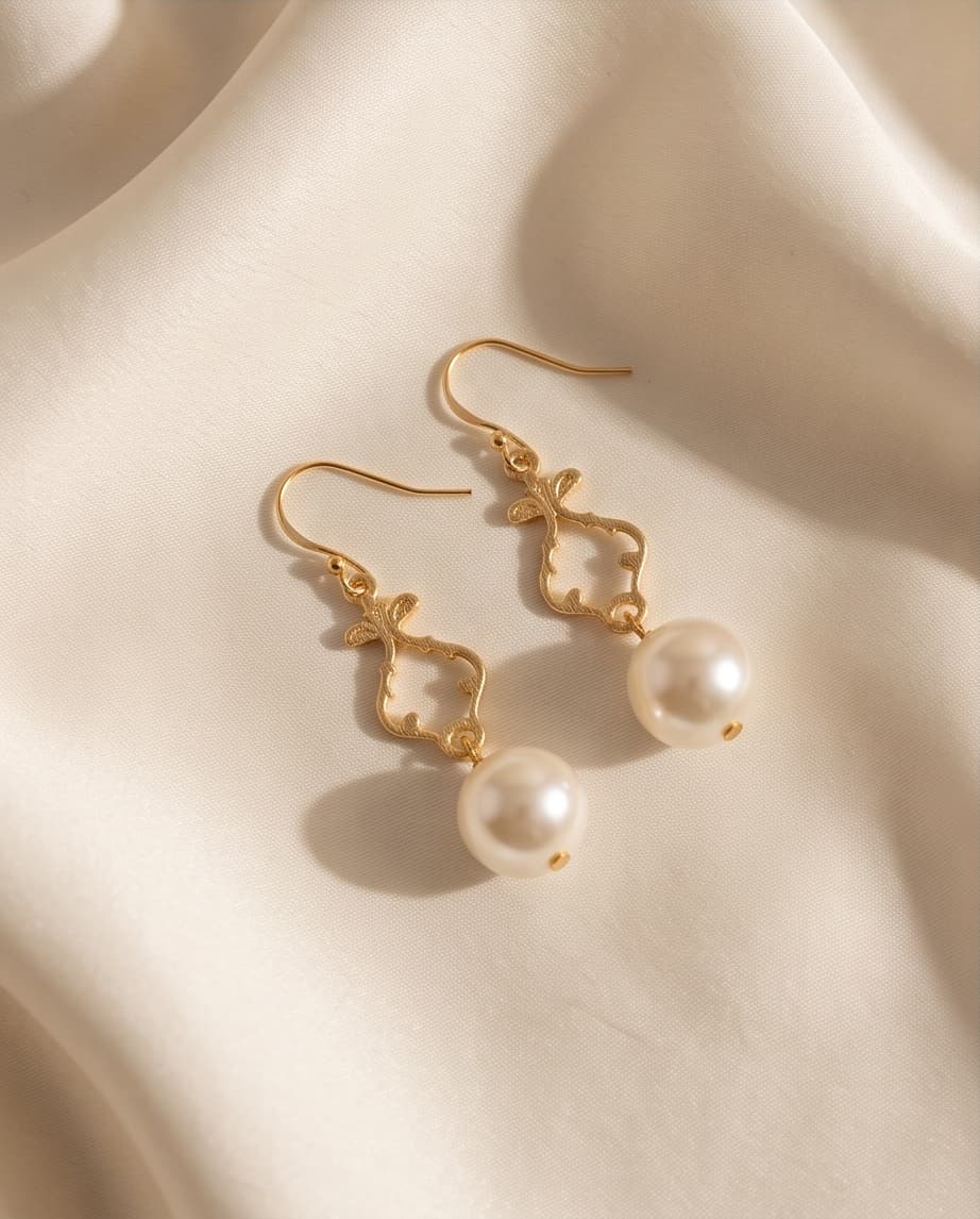 FLORENTINE PEARL EARRINGS - GOLD