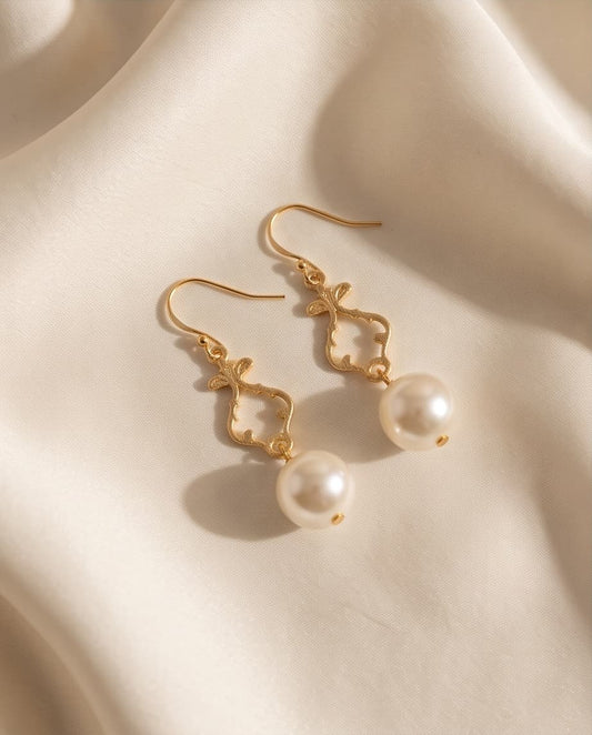FLORENTINE PEARL EARRINGS - GOLD