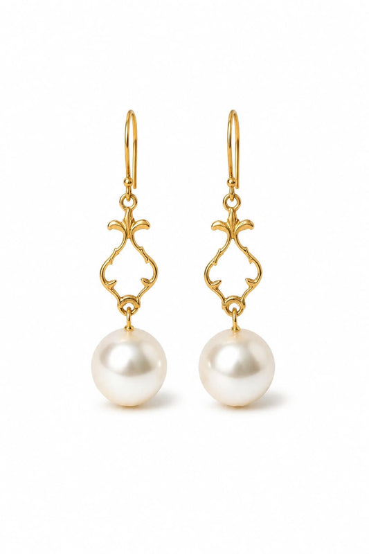FLORENTINE PEARL EARRINGS - GOLD