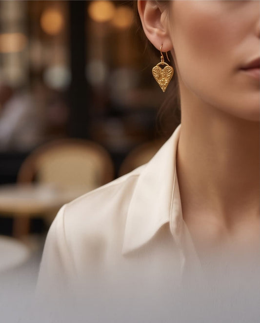 FLOWER OF THE HEART EARRINGS - GOLD