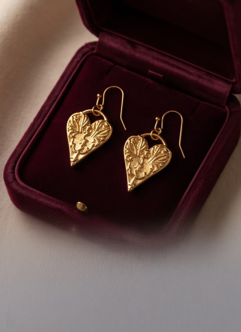 FLOWER OF THE HEART EARRINGS - GOLD