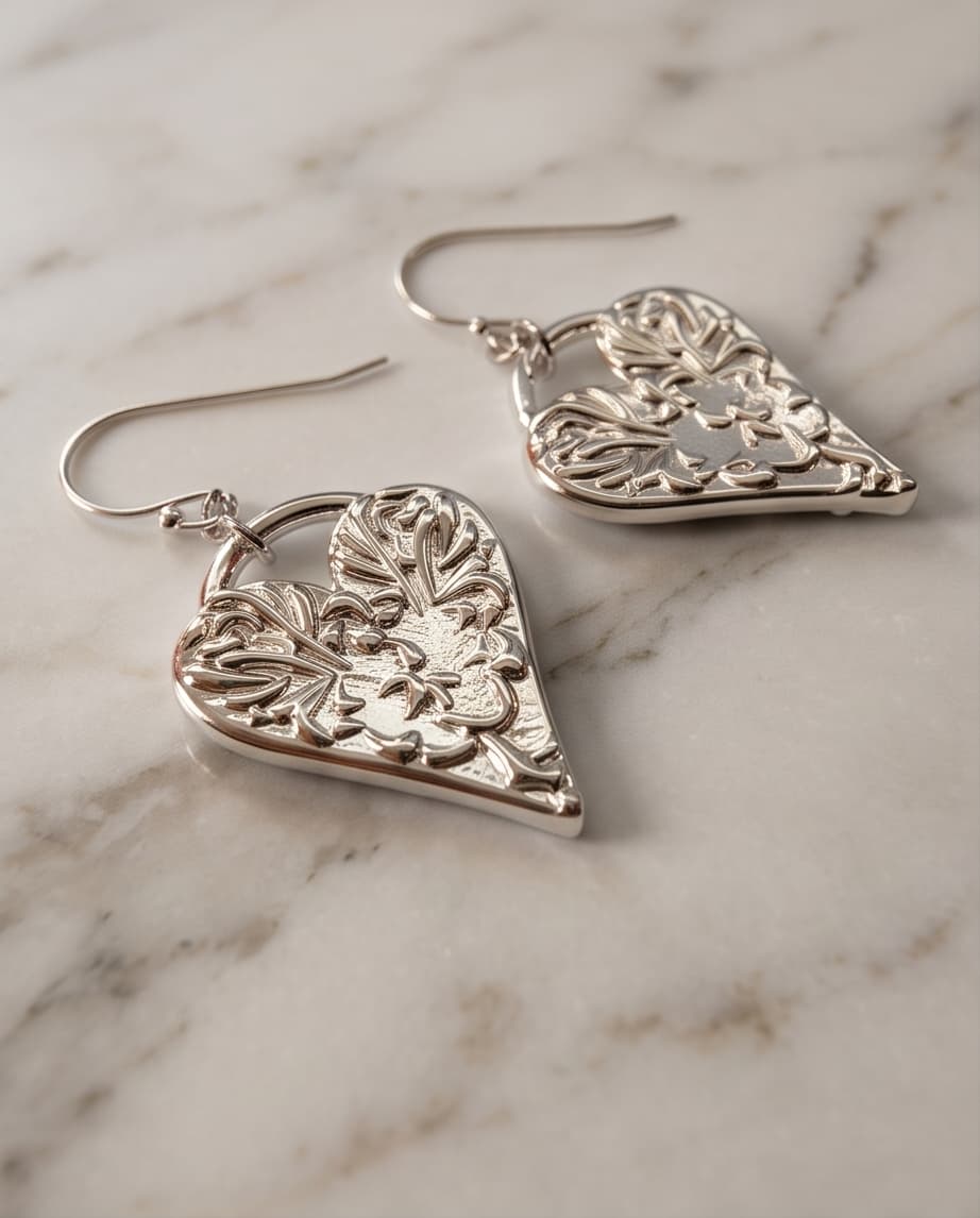 FLOWER OF THE HEART EARRINGS - SILVER