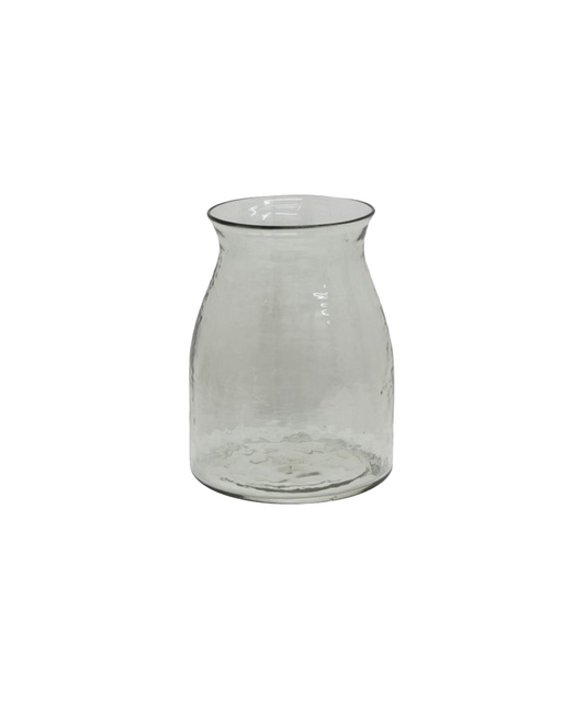 DAPPLED CLEAR GLASS FLUTED VASE