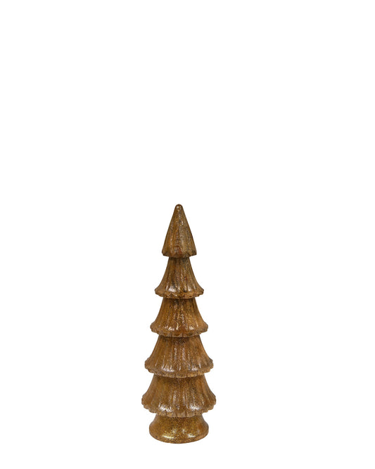 PRE ORDER: GLITTERED NATURAL WOOD STANDING TREE - MEDUM