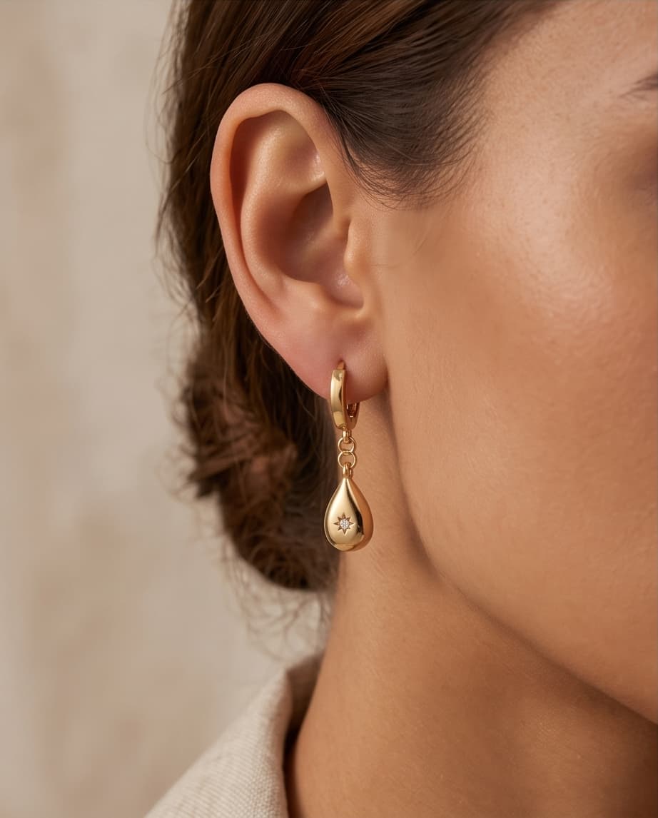GOLDEN GRACE HUGGIE EARRINGS