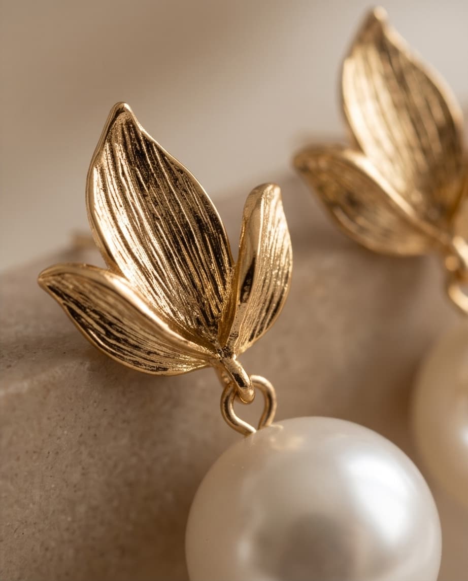 GOLDEN LAUREL STUD EARRINGS