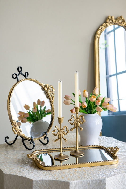 ÉTOILE GOLD BOW CANDLESTICK - SMALL