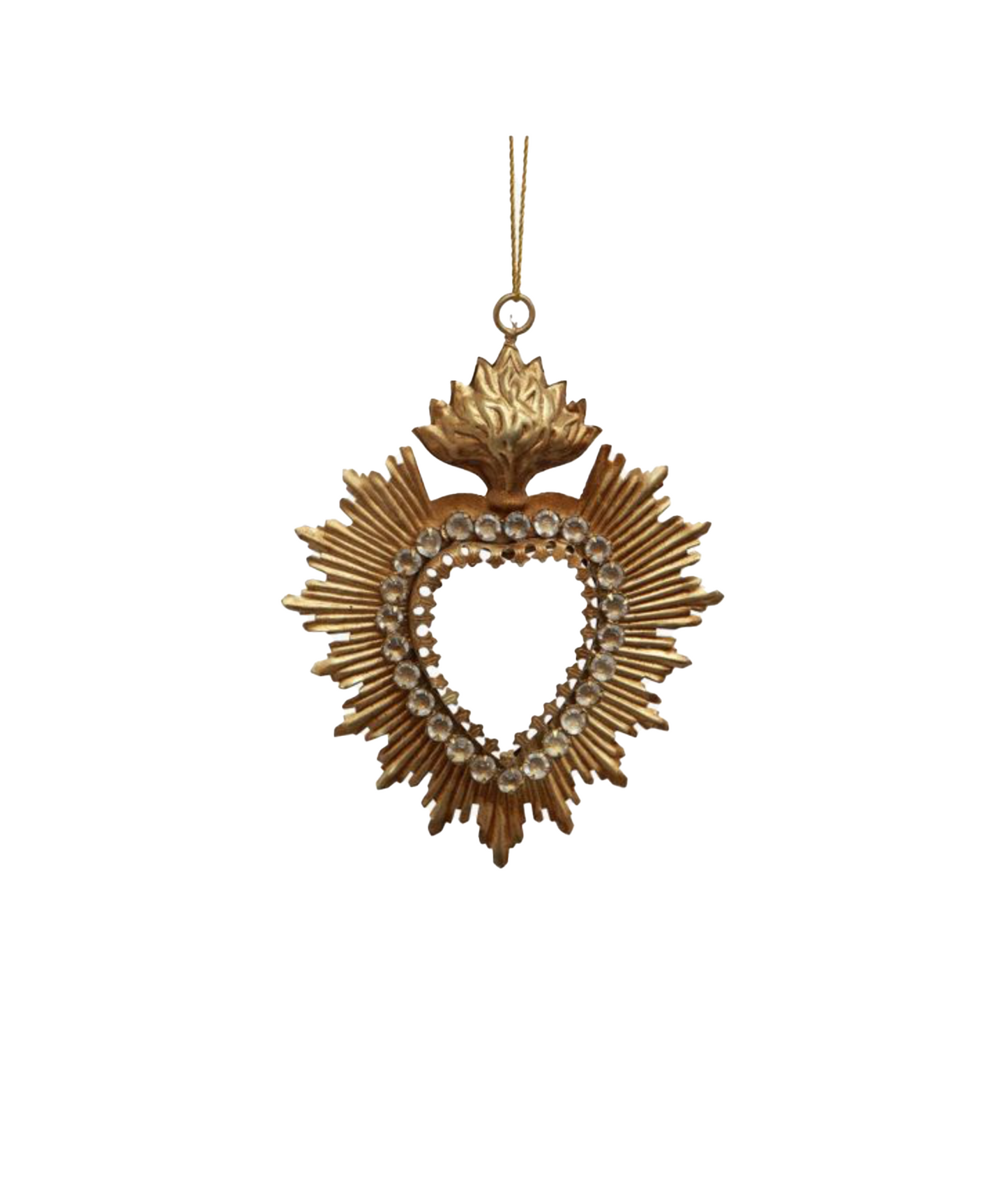 PRE ORDER: HANGING JEWELLED HEART WITH STONE