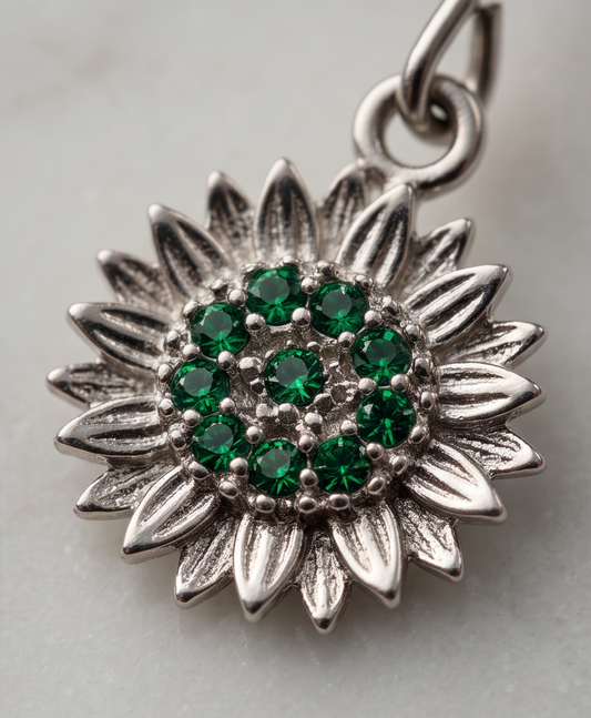HARPER SUNFLOWER EARRINGS - EMERALD