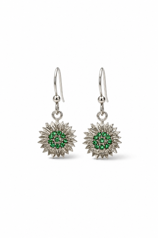 HARPER SUNFLOWER EARRINGS - EMERALD