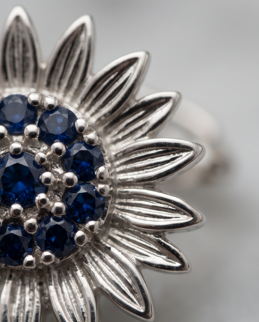 HARPER SUNFLOWER EARRINGS - SAPPHIRE