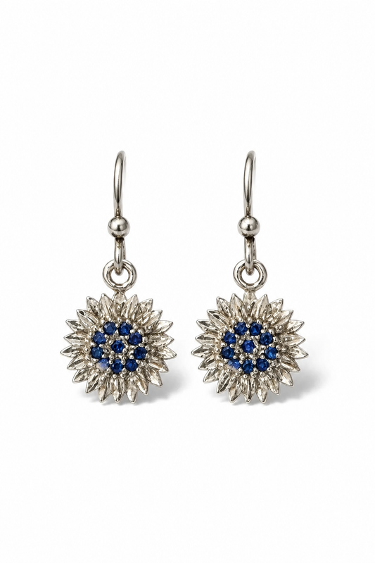 HARPER SUNFLOWER EARRINGS - SAPPHIRE