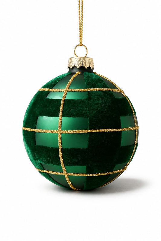 HIGHLAND GLASS BAUBLE - GREEN