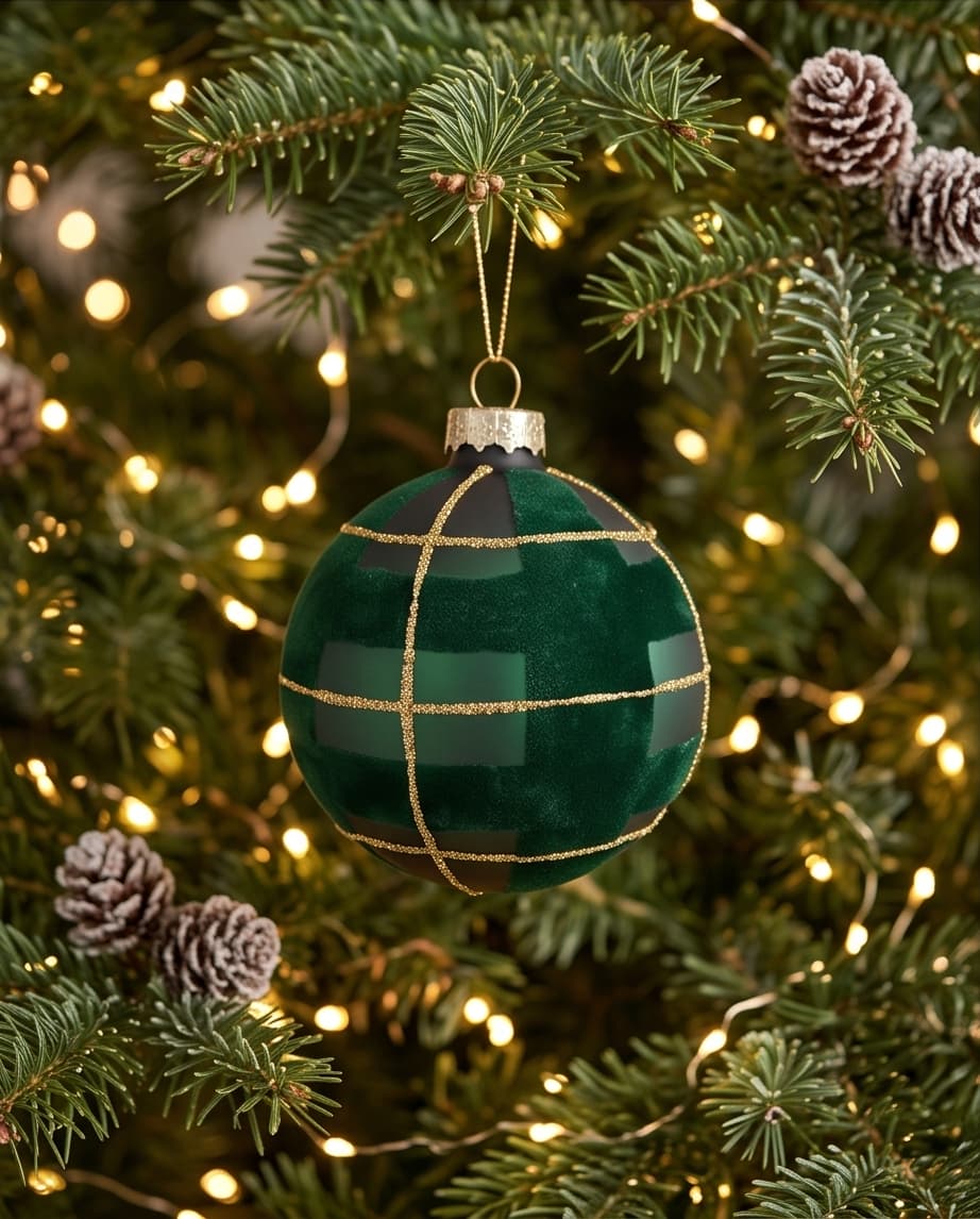 HIGHLAND GLASS BAUBLE - GREEN