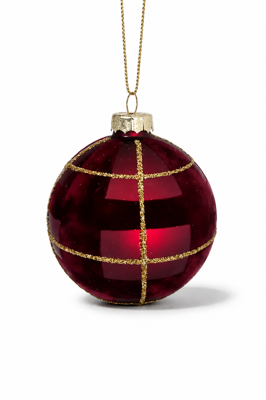 HIGHLAND GLASS BAUBLE - MULBERRY