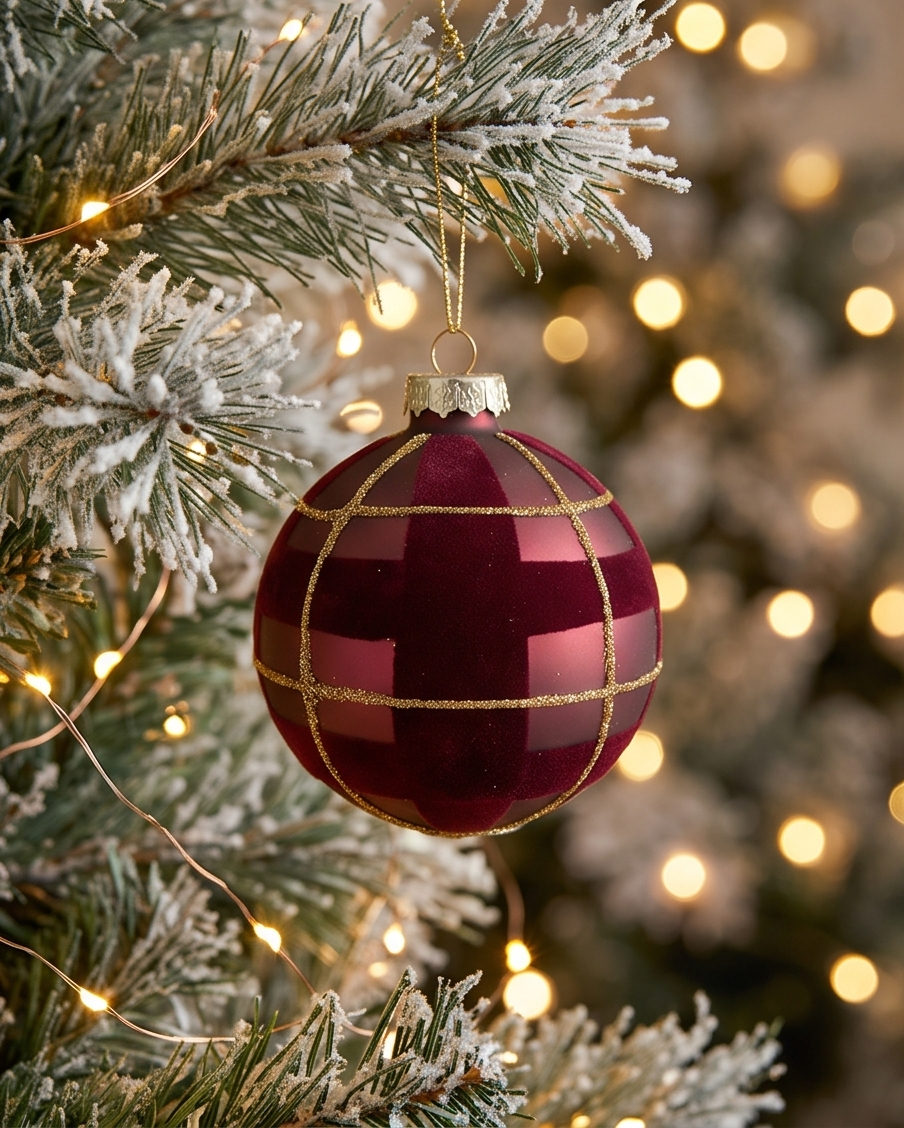 HIGHLAND GLASS BAUBLE - MULBERRY