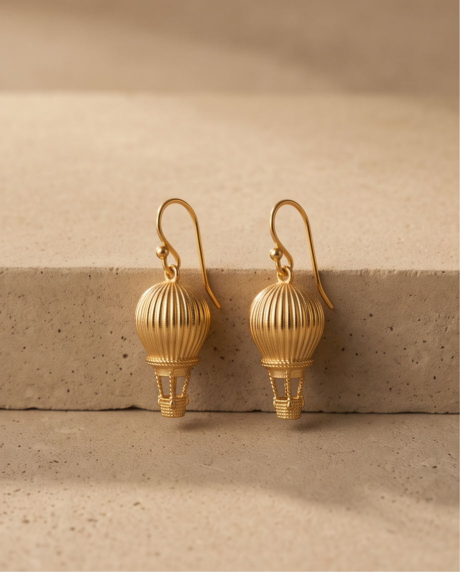 HOT AIR BALLOON EARRINGS - GOLD